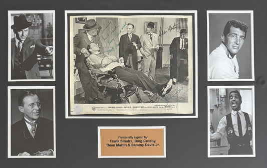 Frank Sinatra & The Rat Pack Fully Hand Signed Framed (60cm x 40cm) Photo COA & Appraisals