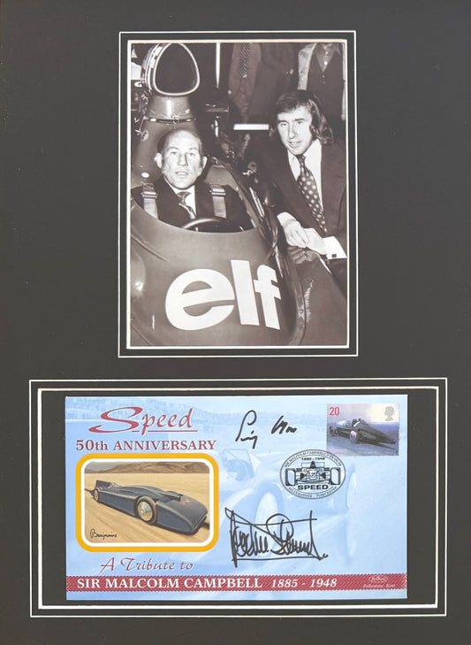 Sir Jackie Stewart, Stirling Moss, F1 Legends, Hand Signed Limited Edition First Day Cover (FDC) Presentation & COA