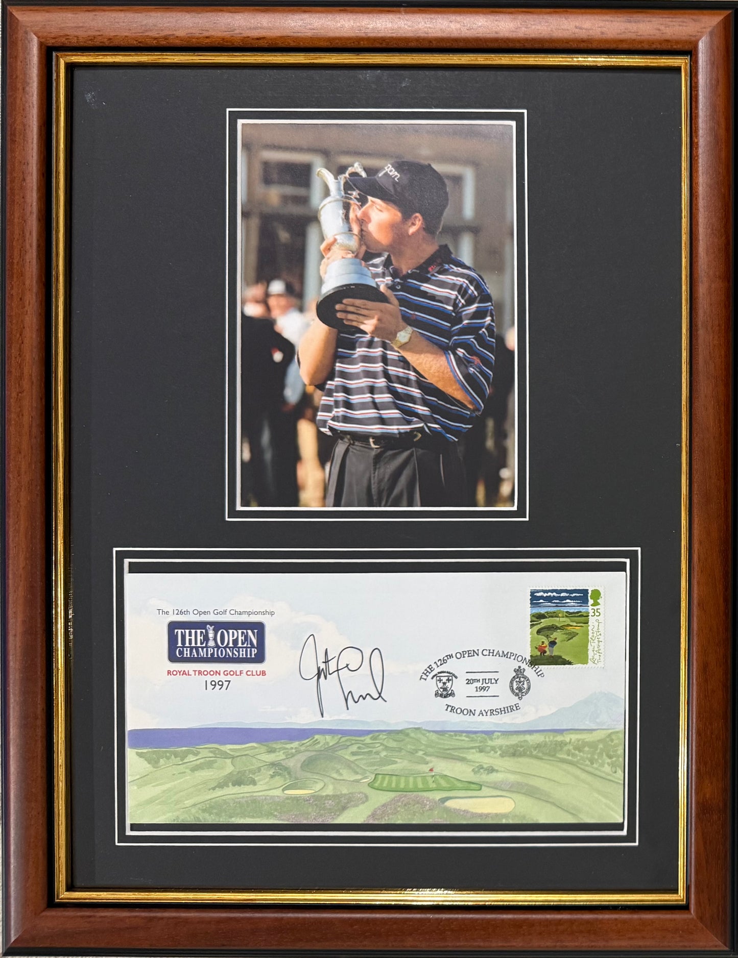Justin Leonard, Golf Legend, Hand Signed First Day Cover FDC 40cm x 30cm Framed With COA