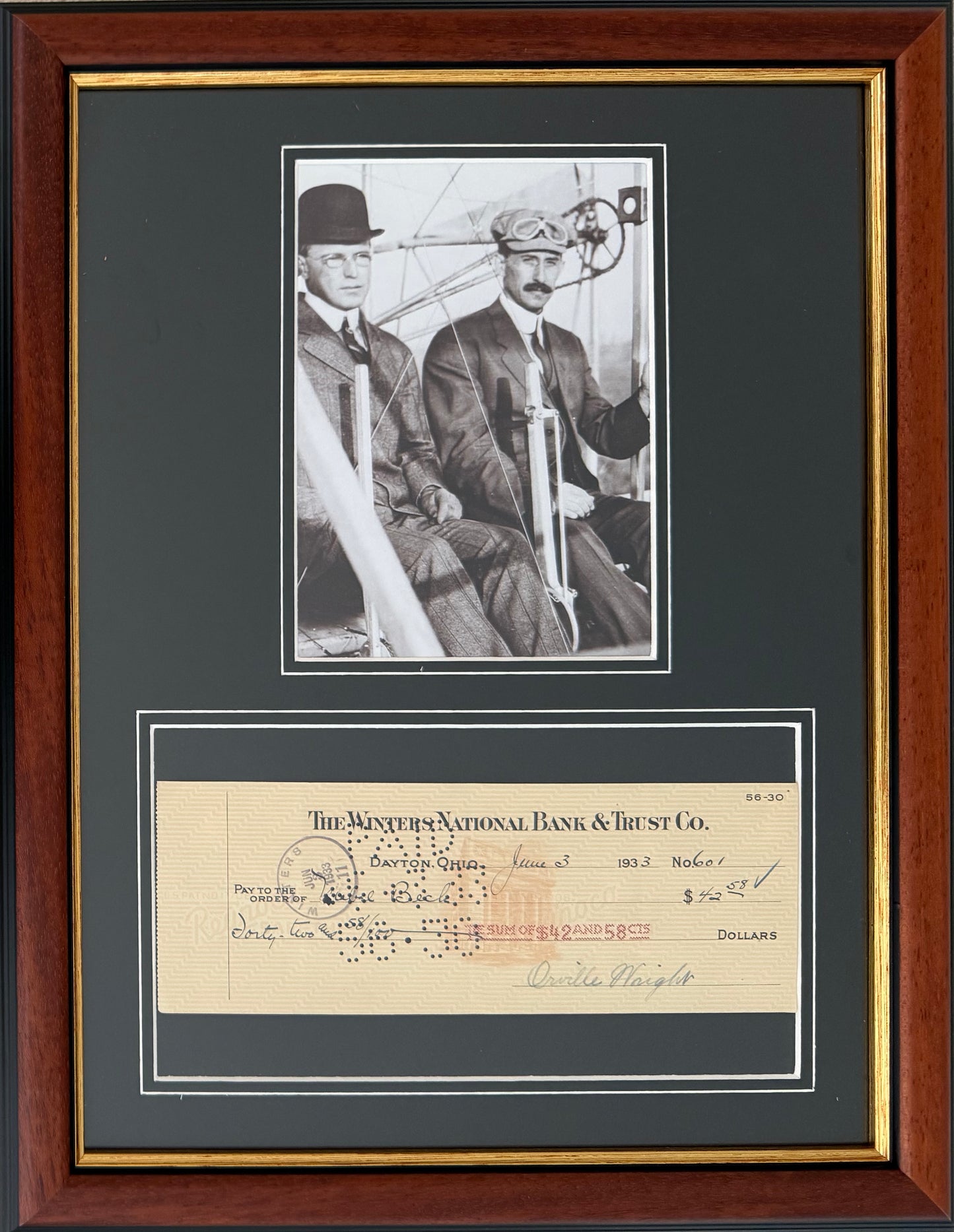 Orville Wright, The 'Wright Brothers', Iconic Aviators, Hand Signed Cheque With COA
