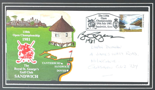 Bill Rogers, 'Open' Golf Legend, Hand Signed First Day Cover FDC 40cm x 30cm Framed With COA