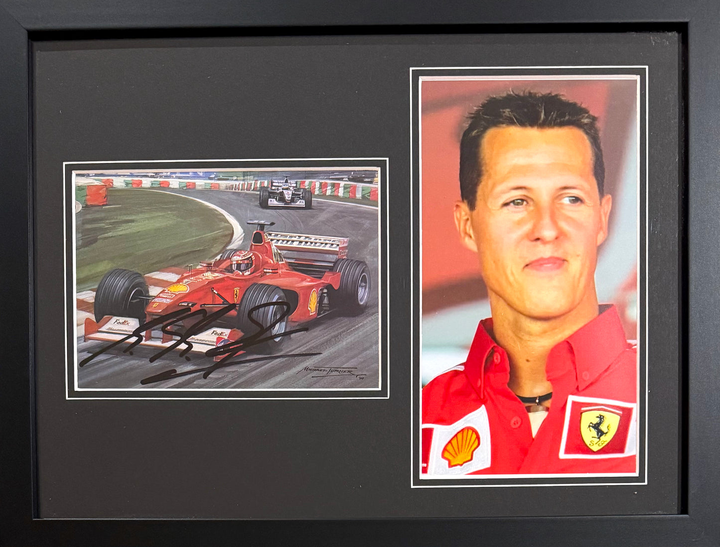 Michael Schumacher, F1 Legend, Hand Signed Framed Michael Turner Photocard Presentation With COA