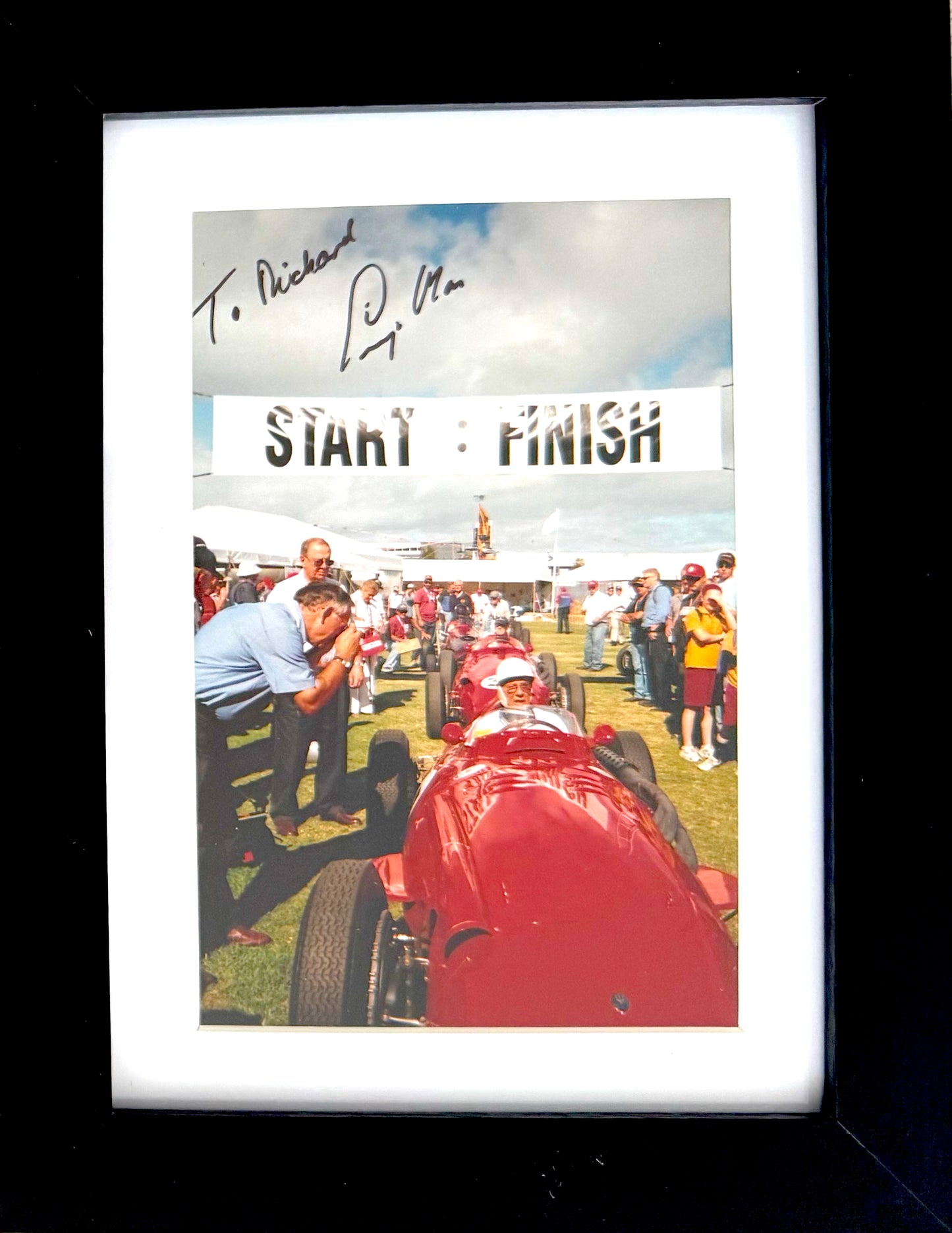 Sir Stirling Moss Hand Signed Framed 15cm x 10cm Photo With COA