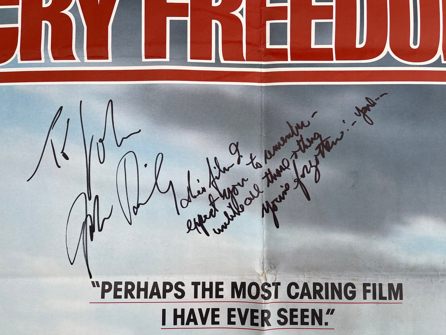 CRY FREEDOM HAND SIGNED BY JOHN BRILEY CINEMA POSTER WITH COA
