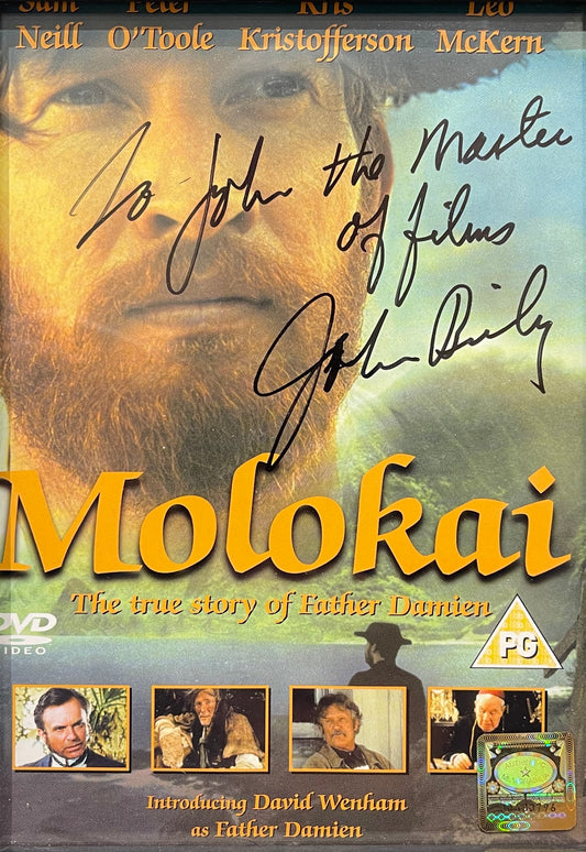 JOHN BRILEY HAND SIGNED 'MOLOKAI' DVD COVER WITH COA