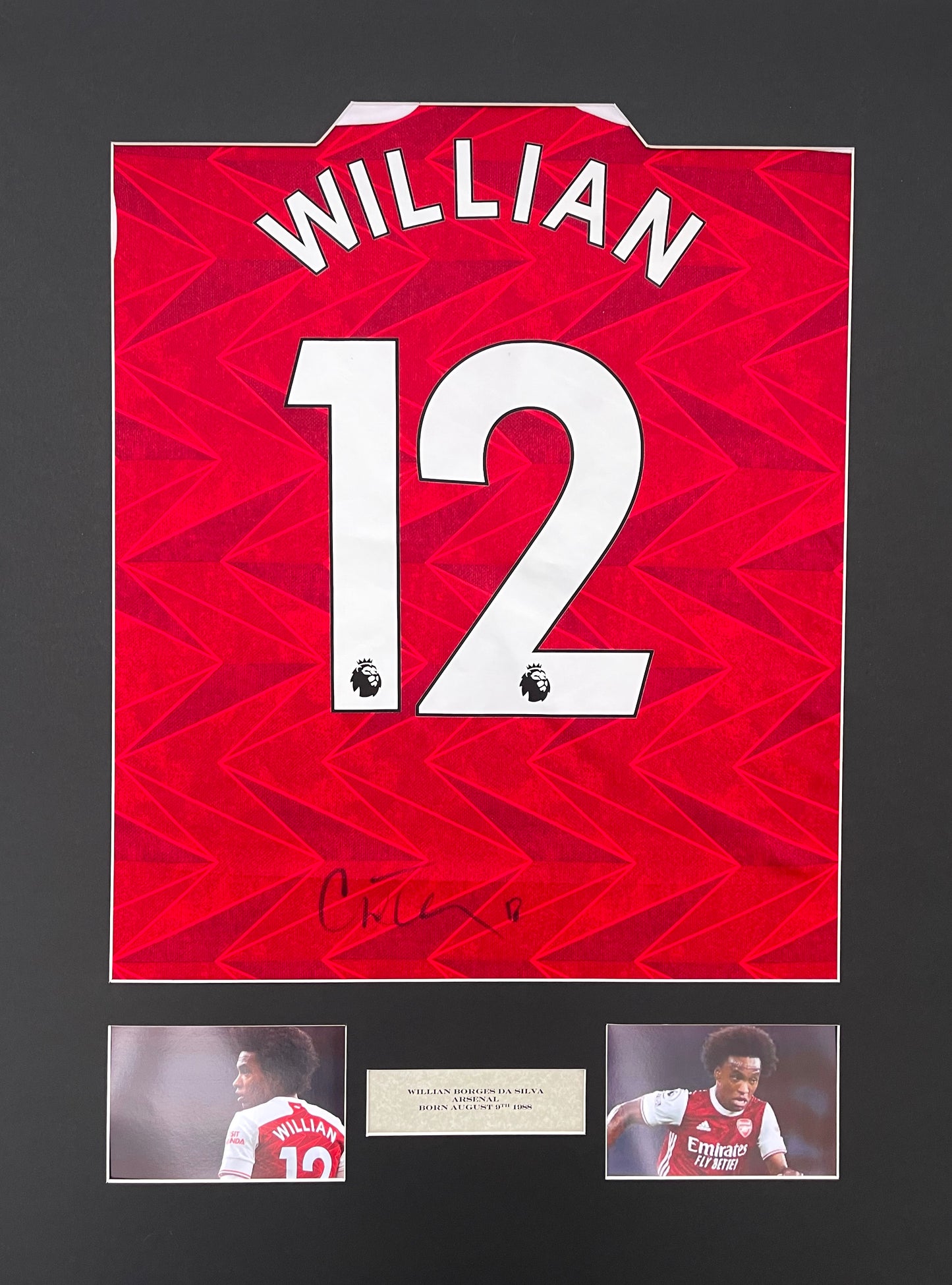 'WILLIAN' ARSENAL FC GUARANTEED HAND SIGNED SHIRT WITH COA