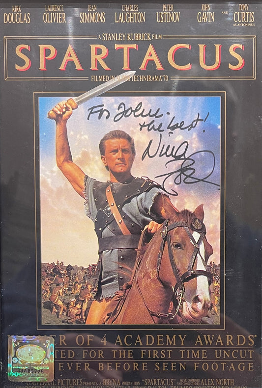 NINA FOCH HAND SIGNED SPARTACUS VIDEO COVER WITH COA