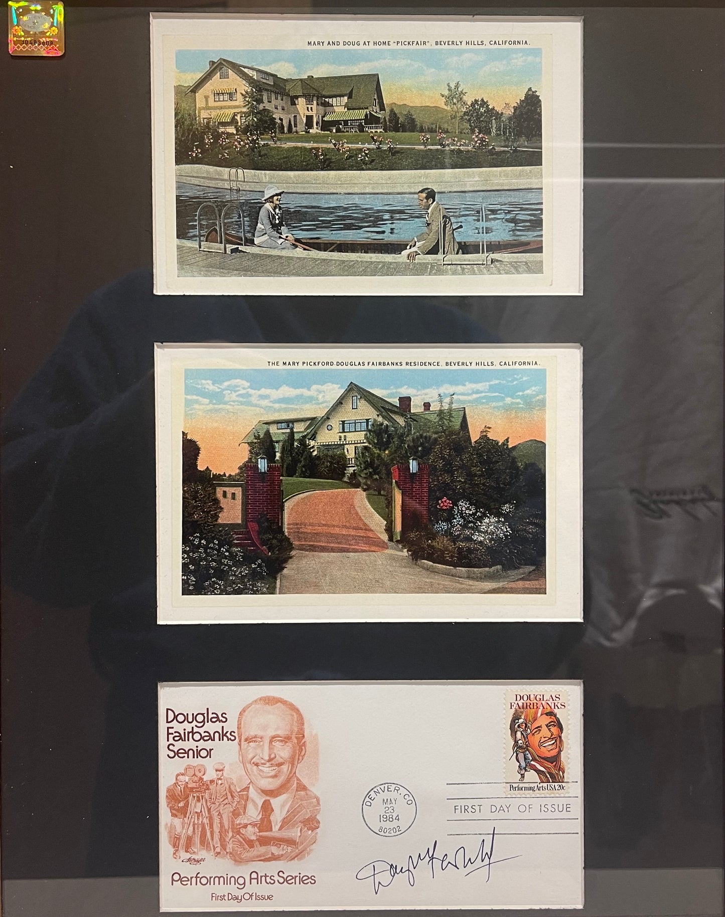 DOUGLAS FAIRBANKS JUNIOR HAND SIGNED FDC PRESENTATION WITH COA