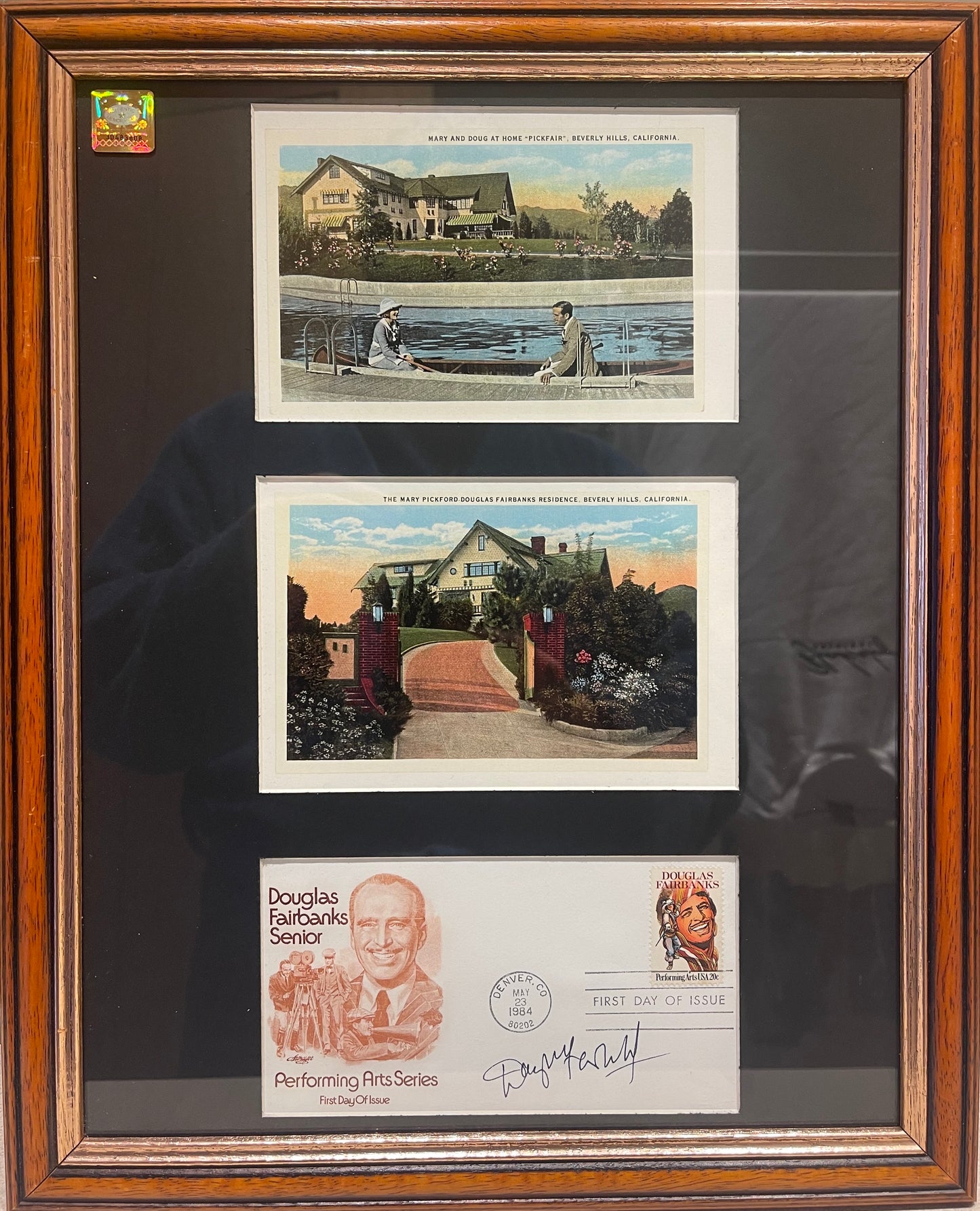 DOUGLAS FAIRBANKS JUNIOR HAND SIGNED FDC PRESENTATION WITH COA