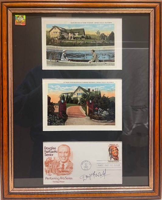 DOUGLAS FAIRBANKS JUNIOR HAND SIGNED FDC PRESENTATION WITH COA