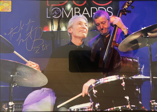 CHARLIE WATTS ROLLING STONES HAND SIGNED PHOTO WITH COA