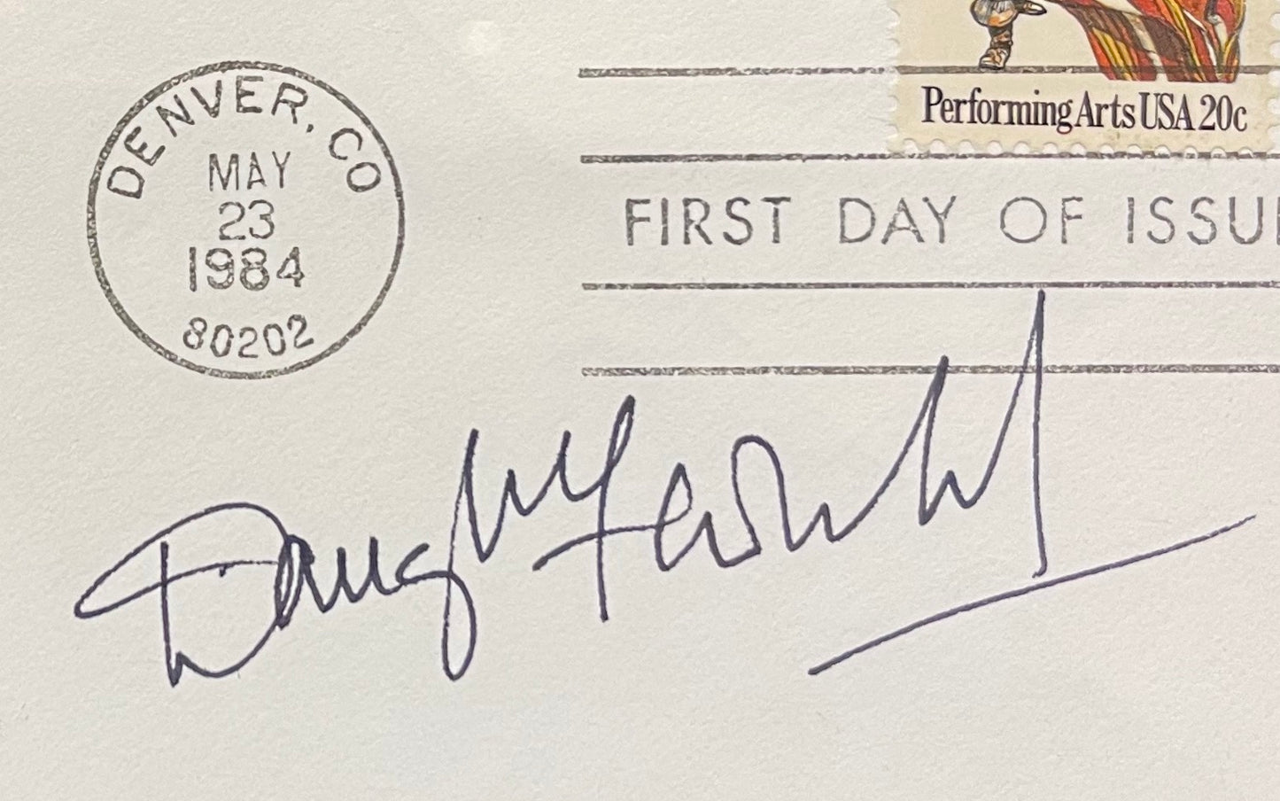 DOUGLAS FAIRBANKS JUNIOR HAND SIGNED FDC PRESENTATION
