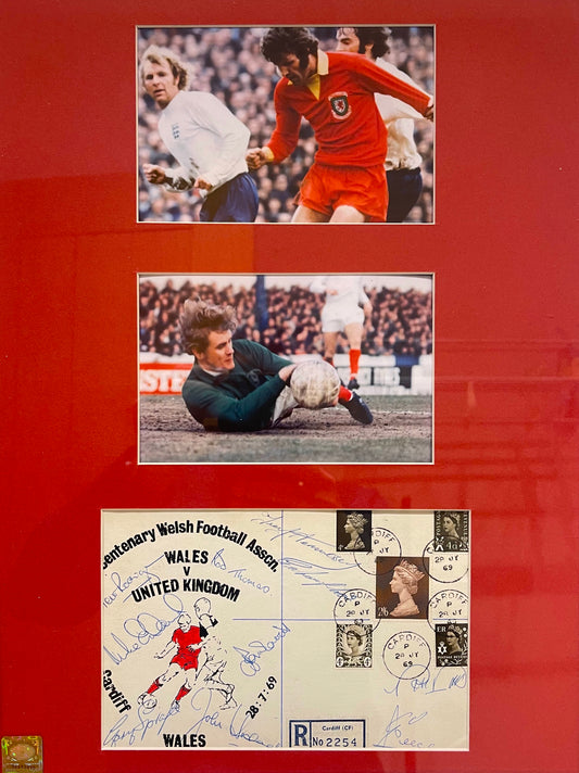 JOHN TOSHACK AND MULTI WALES PLAYER SIGNED FRAMED FDC WITH COA