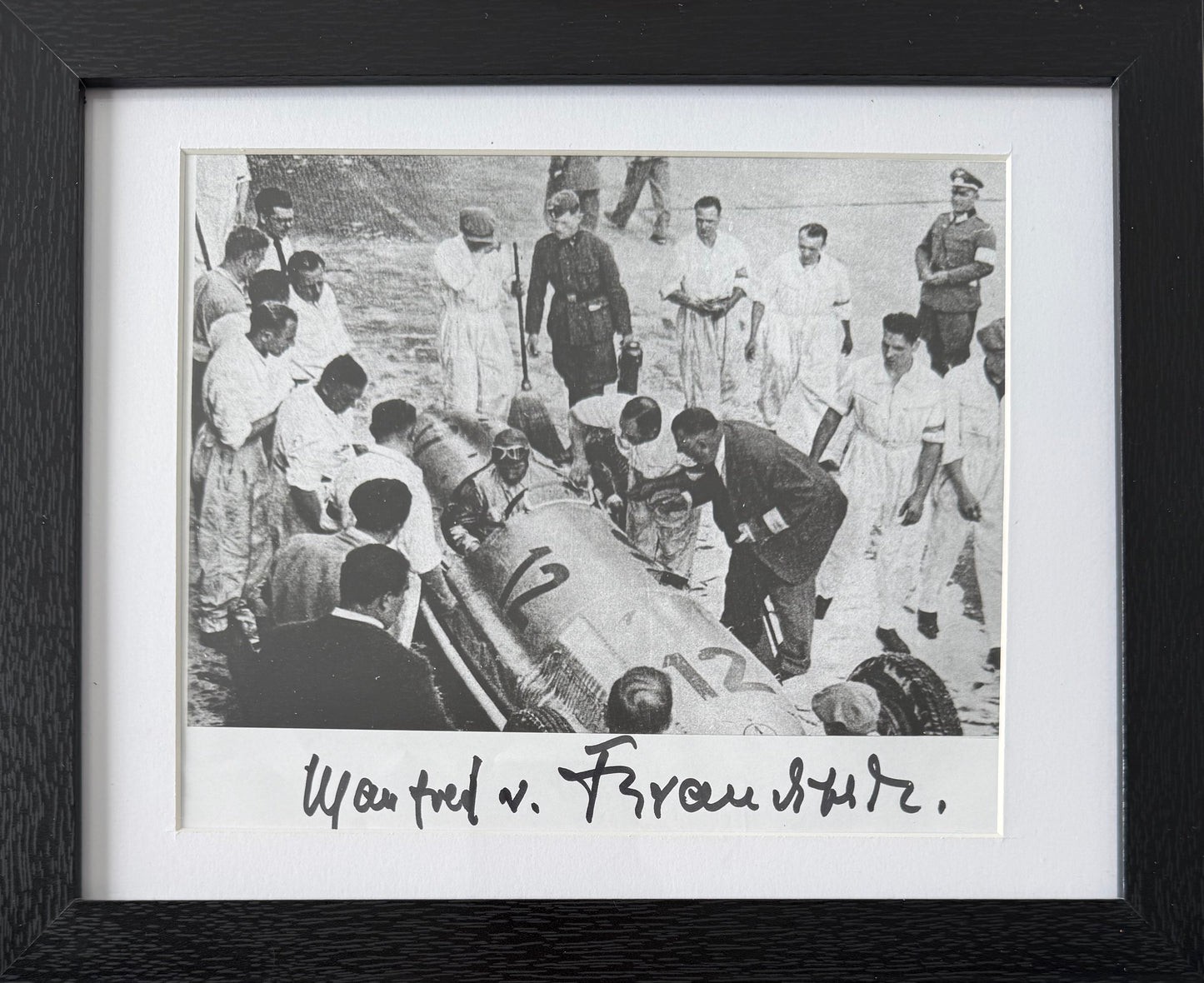 Manfred Von Brauchtisch Former Mercedes F1 Driver, Hand Signed Photo Presentation With COA