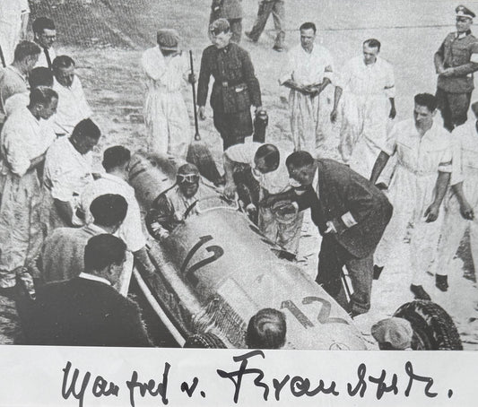 Manfred Von Brauchtisch Former Mercedes F1 Driver, Hand Signed Photo Presentation With COA