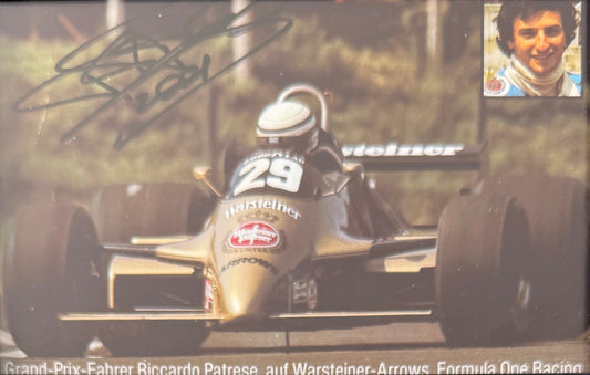 Riccardo Patrese, 1980's F1 Williams Racing Driver, Hand Signed Photo With COA
