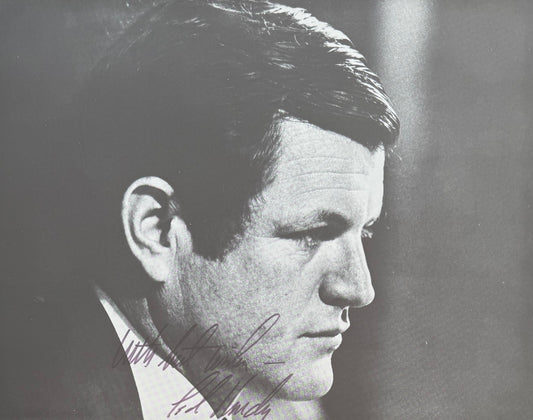 Edward 'Ted' Kennedy, Hand Signed Original Photo Presentation, With COA