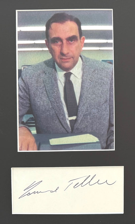 Edward Teller, Father Of The H-Bomb, Hand Signed Card Photo Presentation & COA