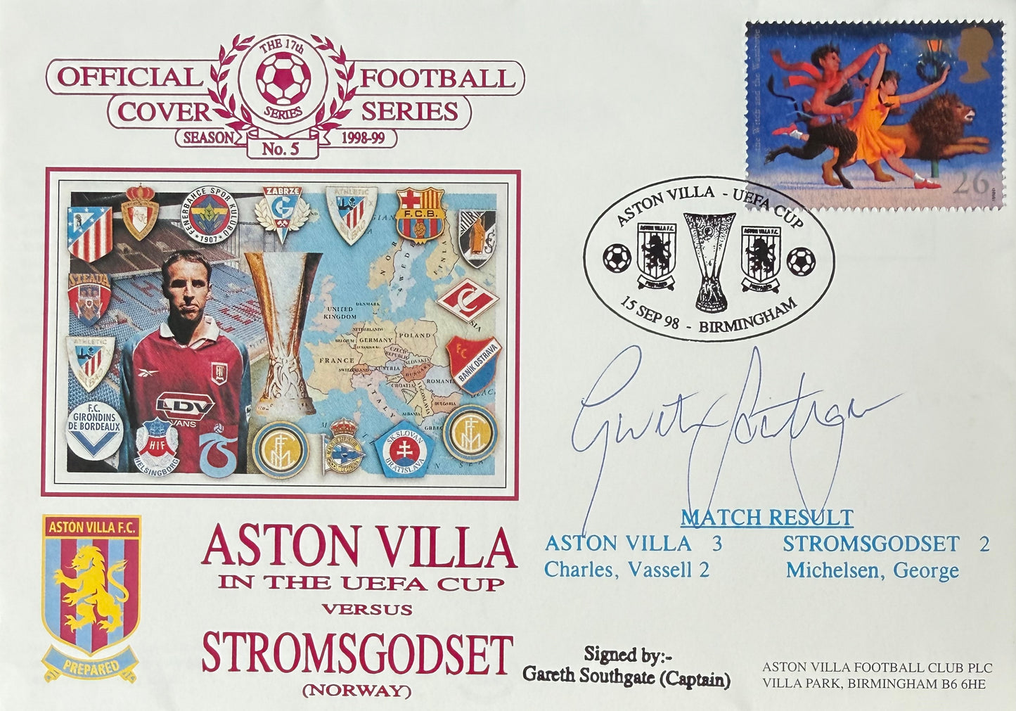 Gareth Southgate, England Football Legend, Hand Signed First Day Cover, FDC & COA