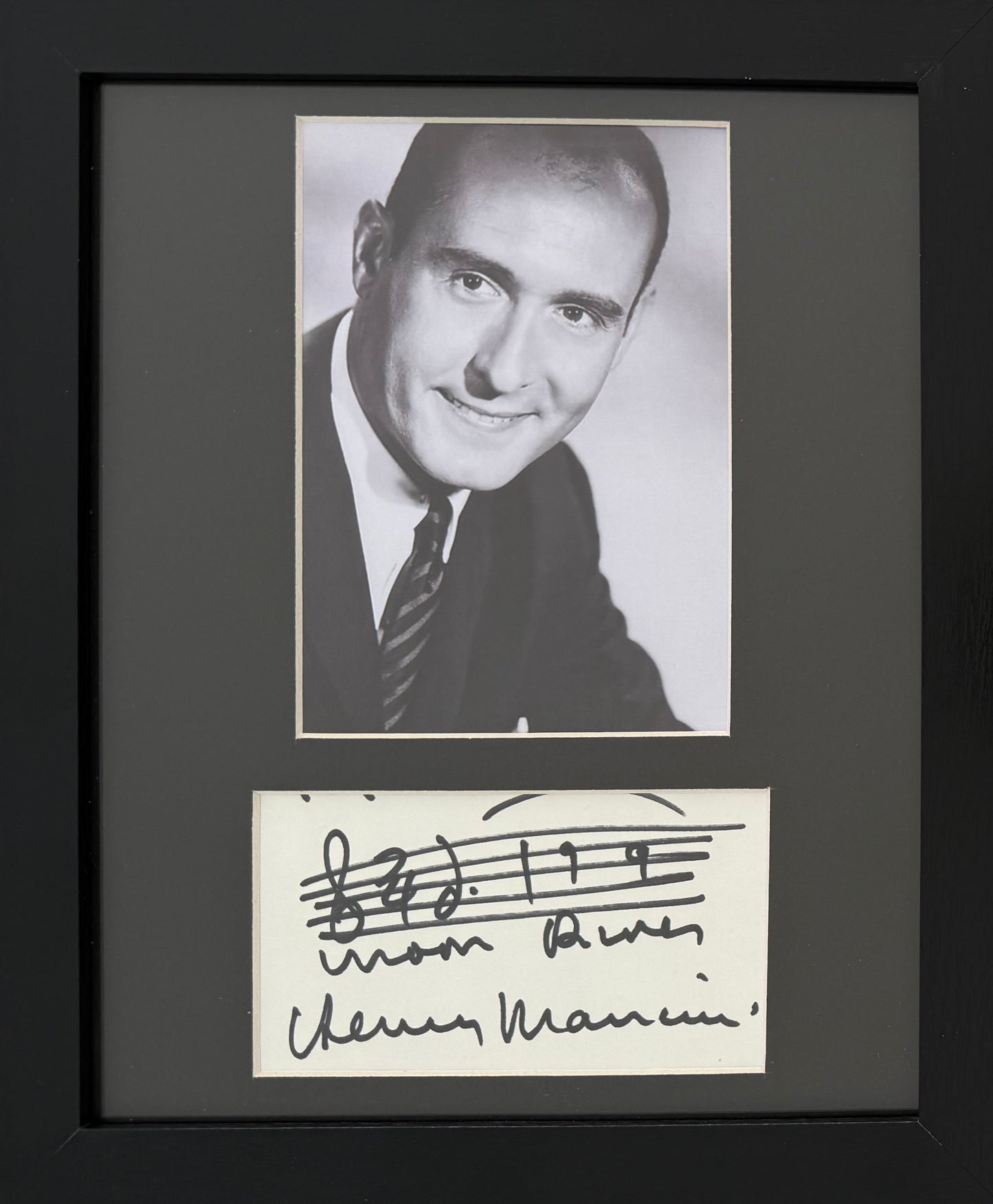 Henry Mancini, Film Composer, Hand Signed Card Framed 25cm x 20cm Presentation & COA