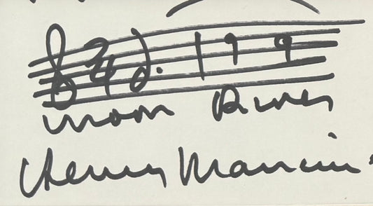 Henry Mancini, Film Composer, Hand Signed Card Framed 25cm x 20cm Presentation & COA