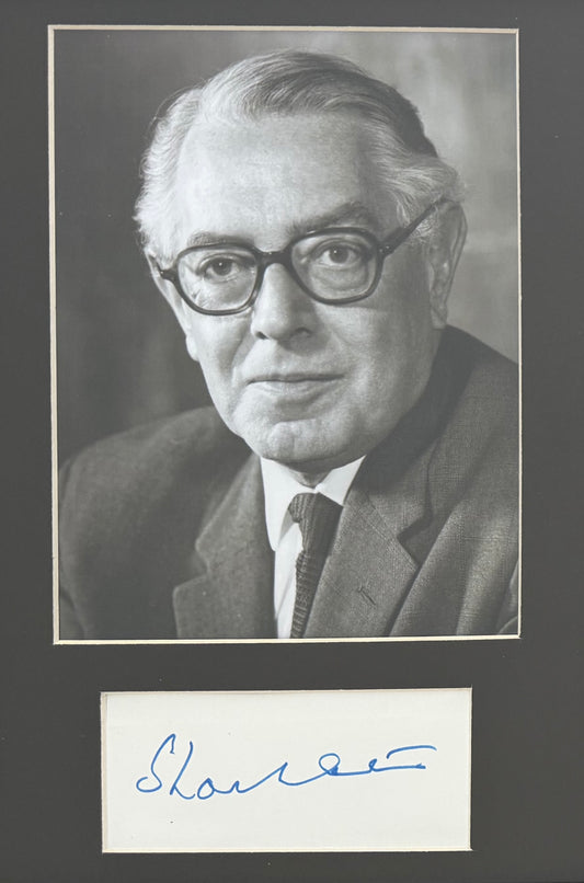 Edward A.A Shackleton, Former Labour Politician, Hand Signed Mounted Card & Photo with COA