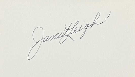 Janet Leigh, Hollywood 'Psycho' Actress, Hand Signed Card, With Publicity Photo & COA