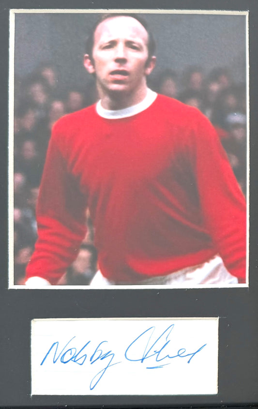 Nobby Stiles, England, Manchester United Legend, Hand Signed Framed Card Presentation & COA