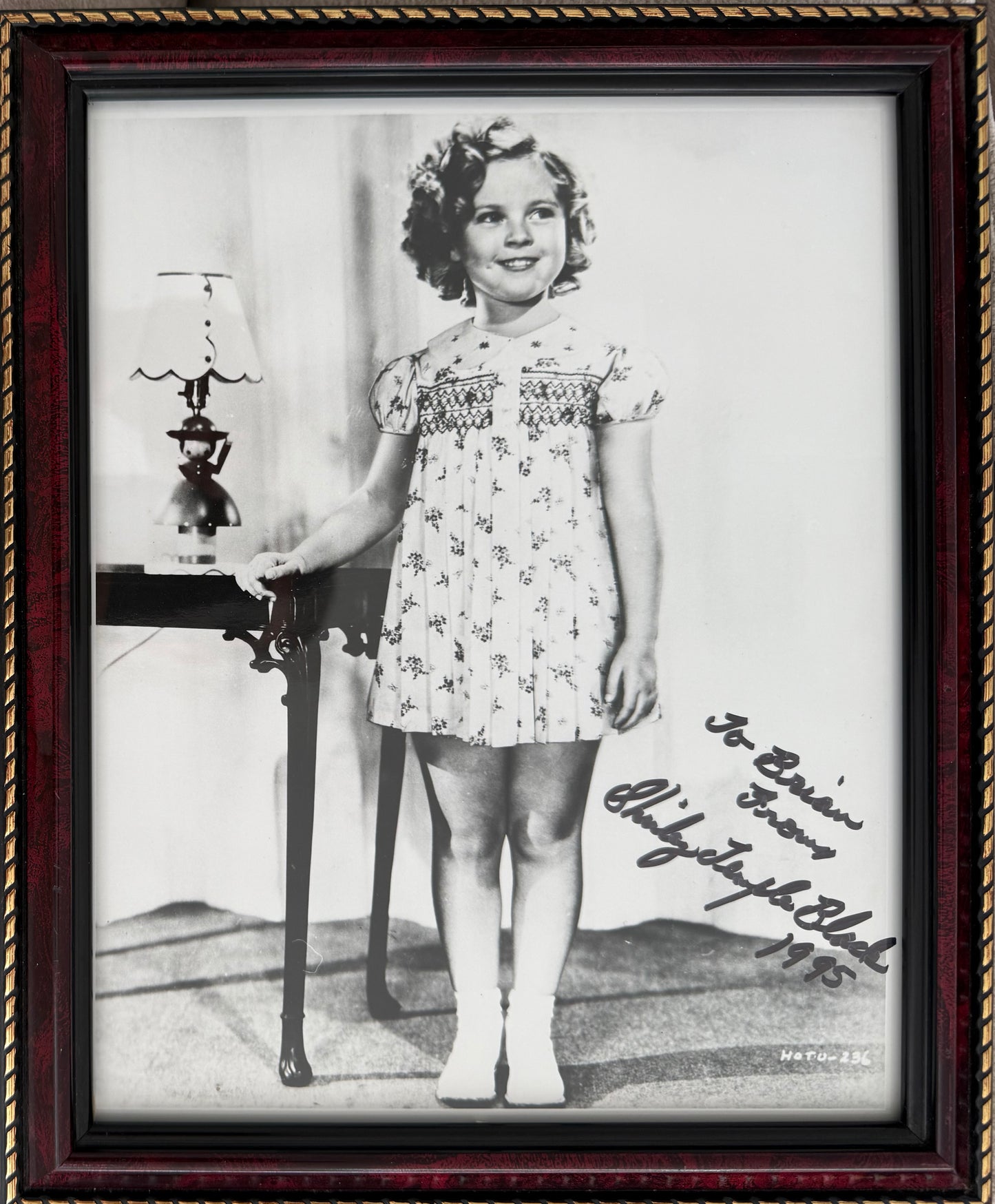 Shirley Temple 'Black', Hand Signed Framed 25cm x 20cm Photo With COA