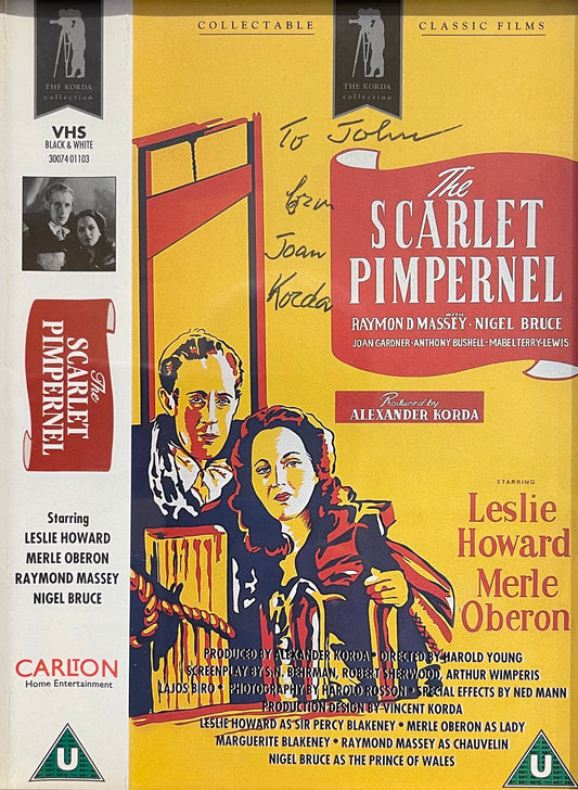 Joan Korda Hand Signed 'Scarlet Pimpernel' Video Cover With COA