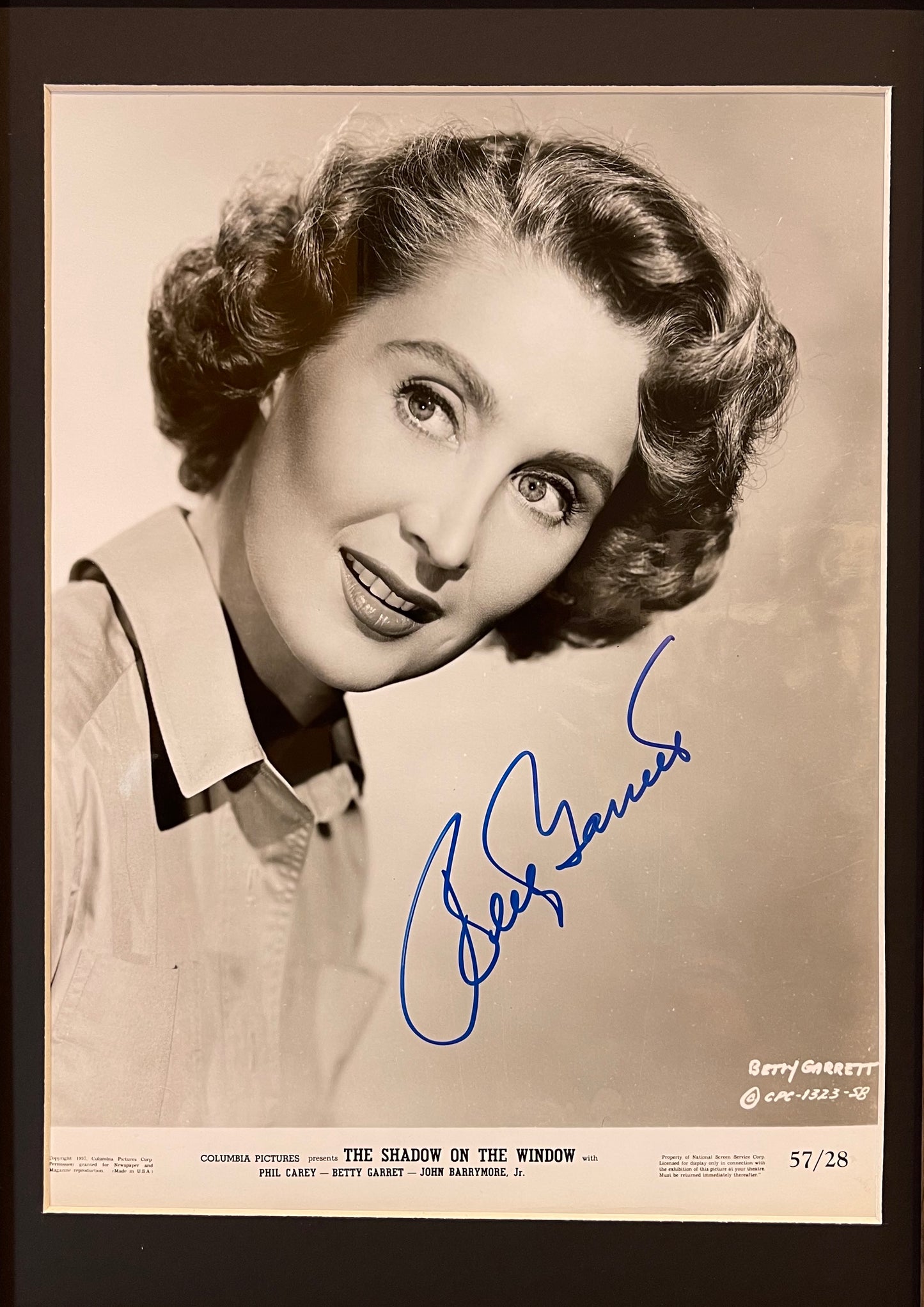 BETTY GARRETT GUARANTEED HAND SIGNED FRAMED PHOTO WITH COA