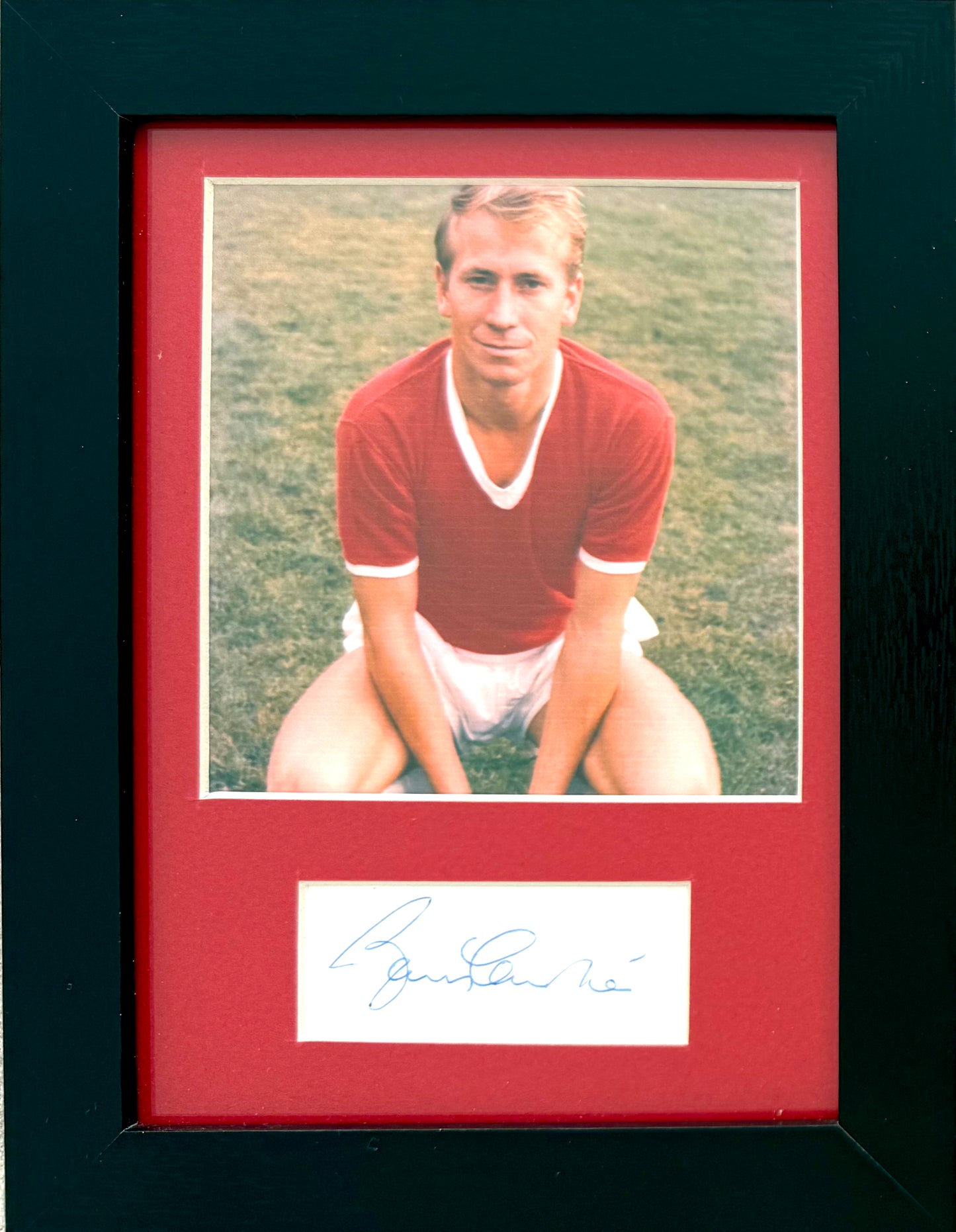 Sir Bobby Charlton, Manchester United Legend, Hand Signed Mounted Card Presentation & COA