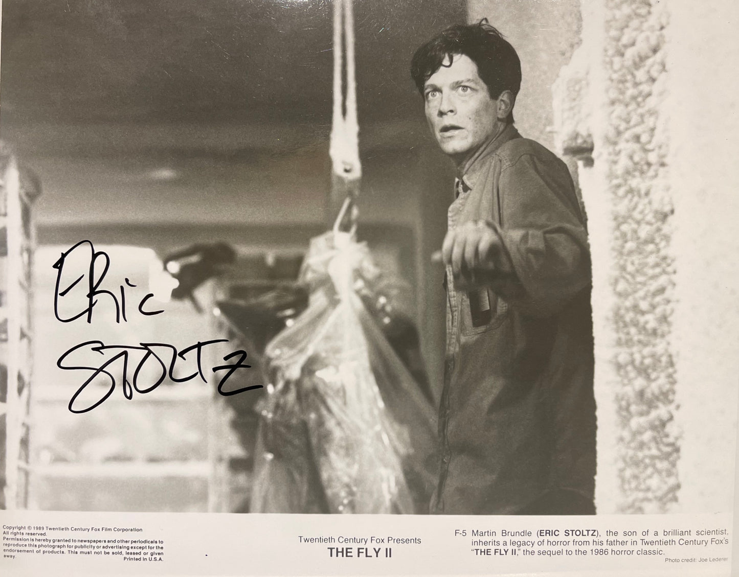 ERIC STOLTZ HAND SIGNED 'THE FLY 2' PROMO PHOTO WITH COA