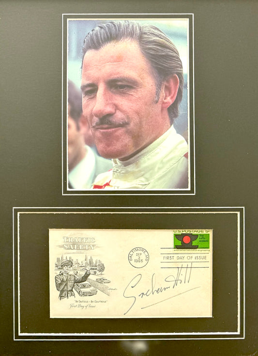 Graham Hill, Former Formula One World Champion, Hand Signed FDC Presentation & COA