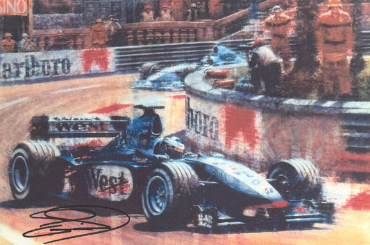 David Coulthard, Hand Signed Framed 30cm x 20cm Art Image & COA