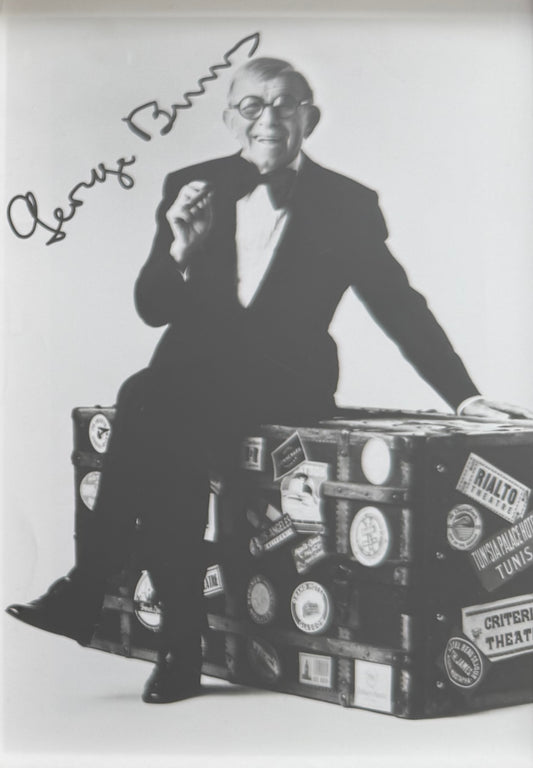 George Burns, Actor, Comedian, Hand Signed Framed 15cm x 10cm Photo With COA