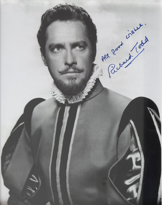 Richard Todd, Guaranteed Hand Signed 25cm x 20cm Publicity Photo & COA