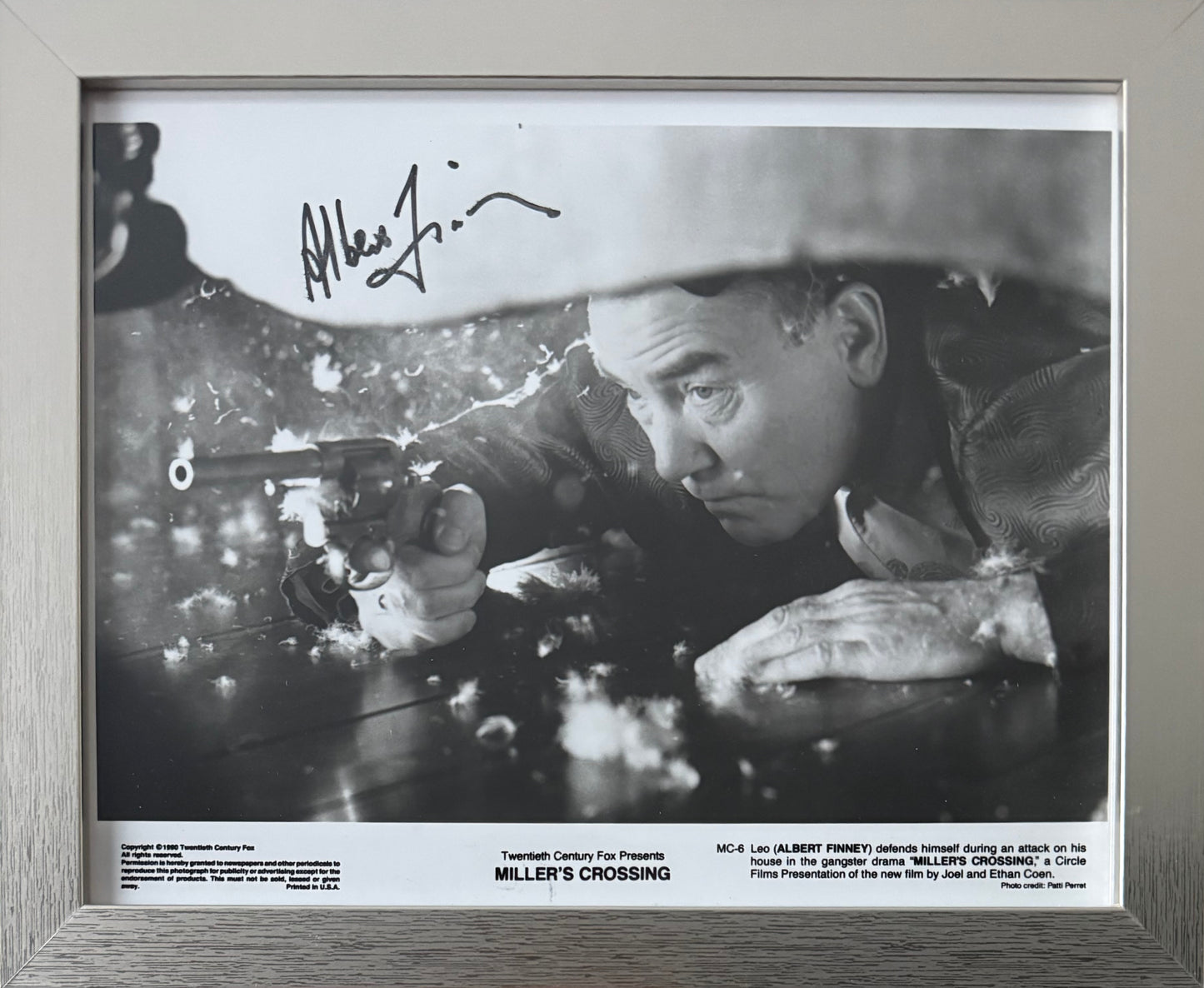 Albert Finney, Actor, Hand Signed Framed 'Millers Crossing' Publicity Photo & COA