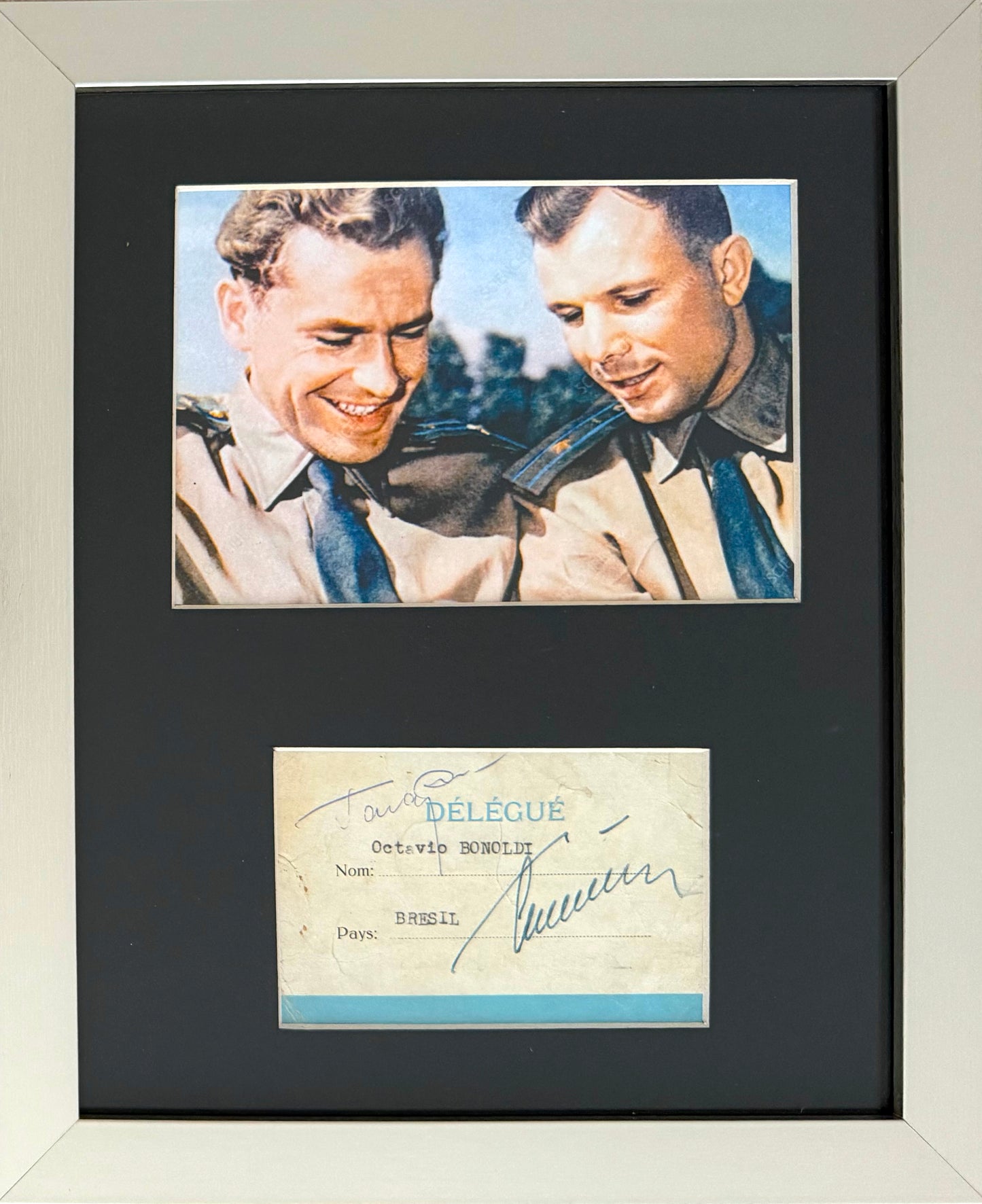 Yuri Gagarin, Gherman Titov, Soviet Cosmonauts, First Man In Space, Hand Signed Card & COA