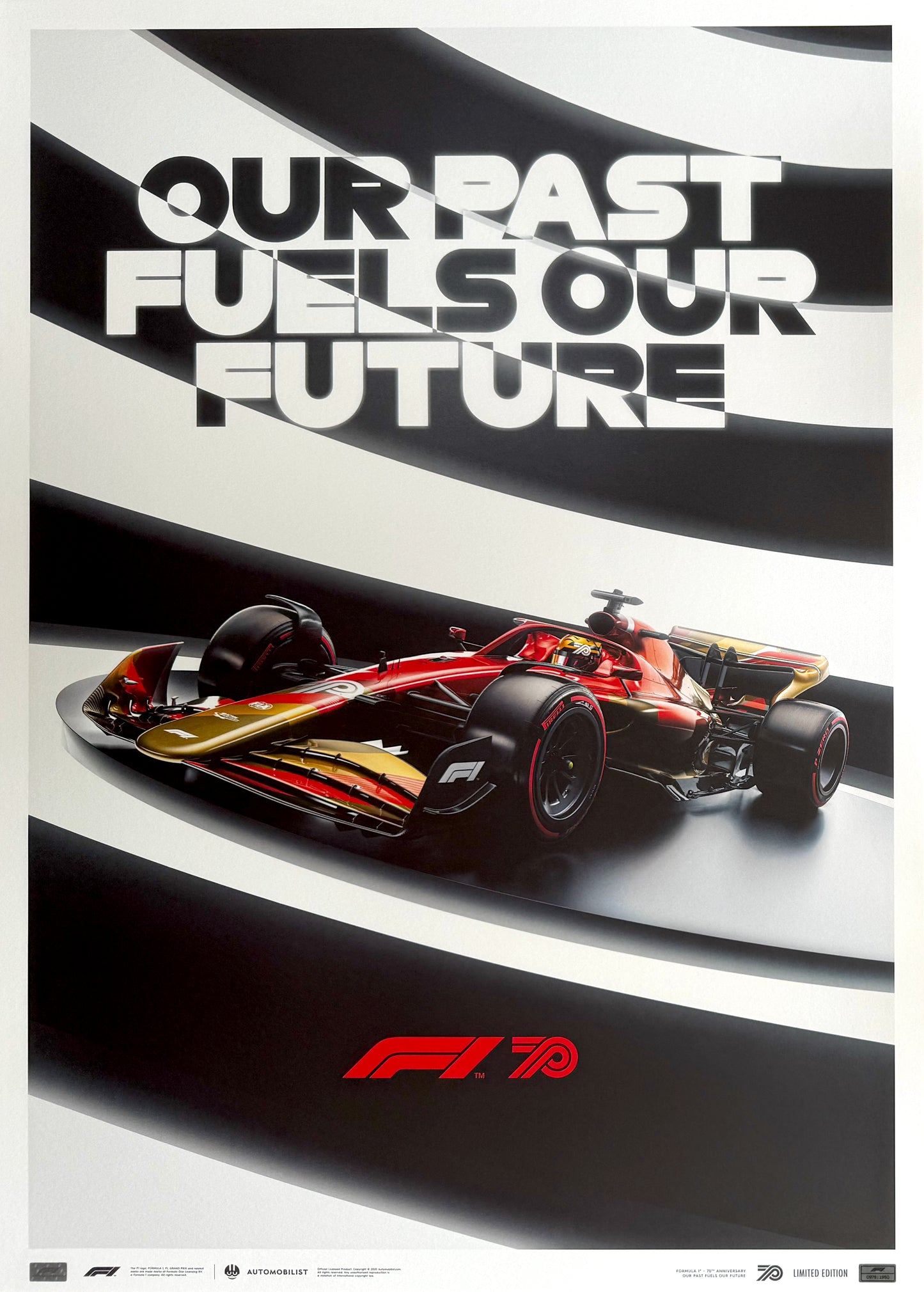Official 70th Anniversary, Formula One, 70cm x 50cm Limited Edition Automobilist Poster