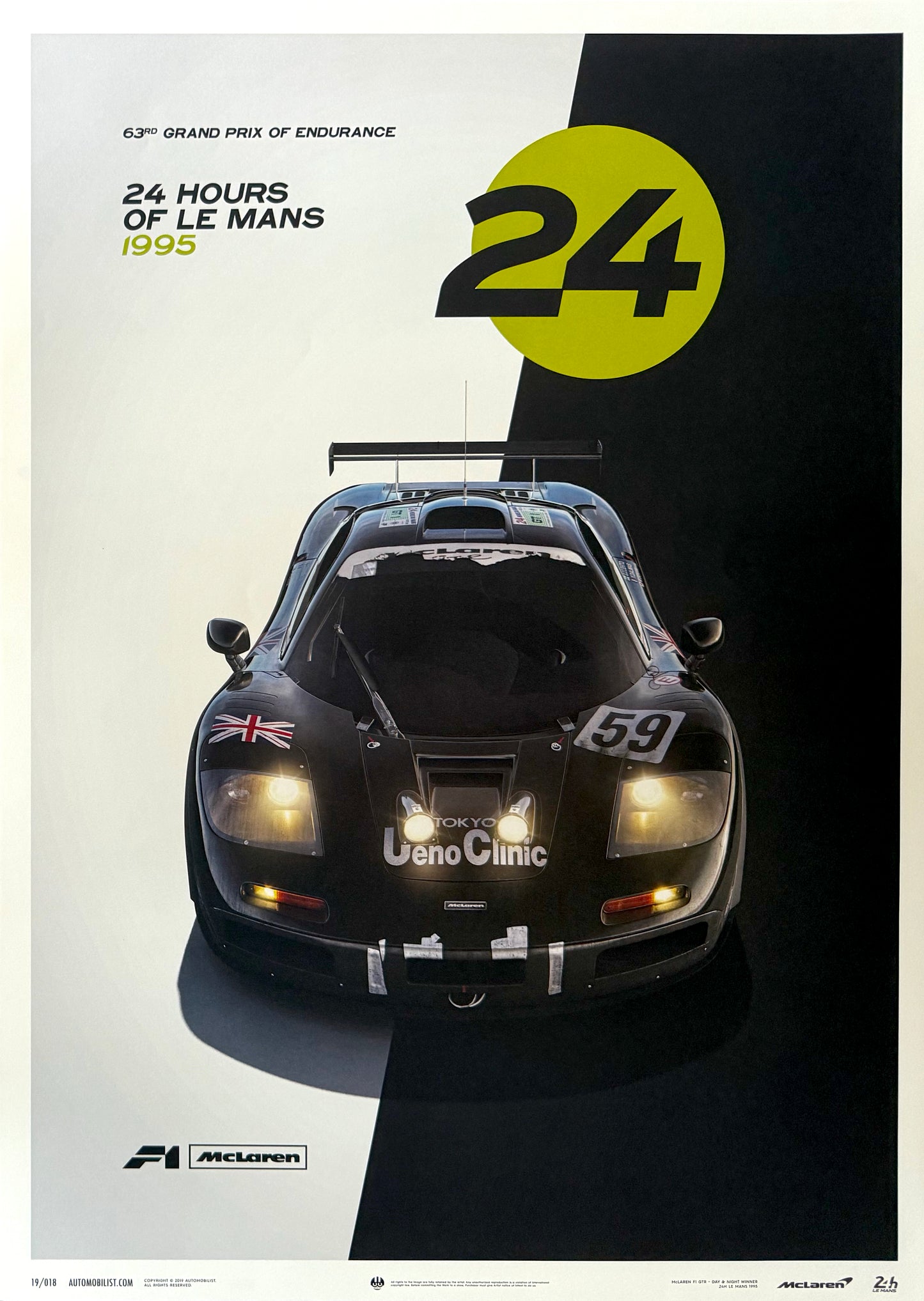 McLaren, 1995 Le Mans, 70cm x 50cm Limited Edition Official Automobilist Poster