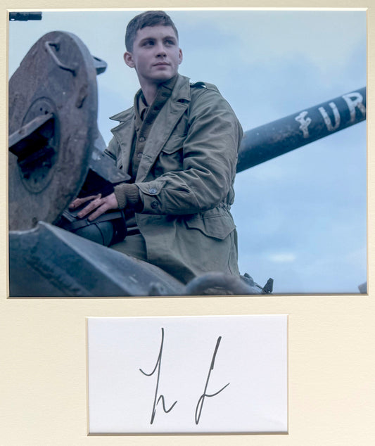 Logan Lerman Hand Signed Card 'Fury' Presentation & COA