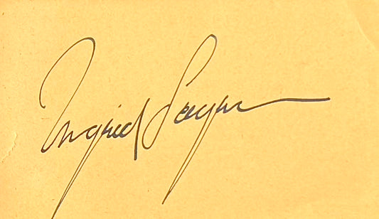 Ingrid Bergman, Swedish Actress, Hand Signed Card, Mounted Presentation 38cm x 35cm & COA