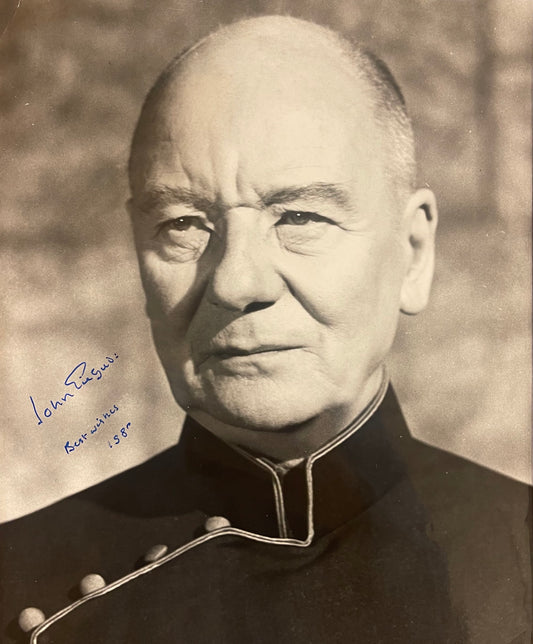 SIR JOHN GIELGUD HAND SIGNED 'LOST HORIZON' PUBLICITY PHOTO WITH COA