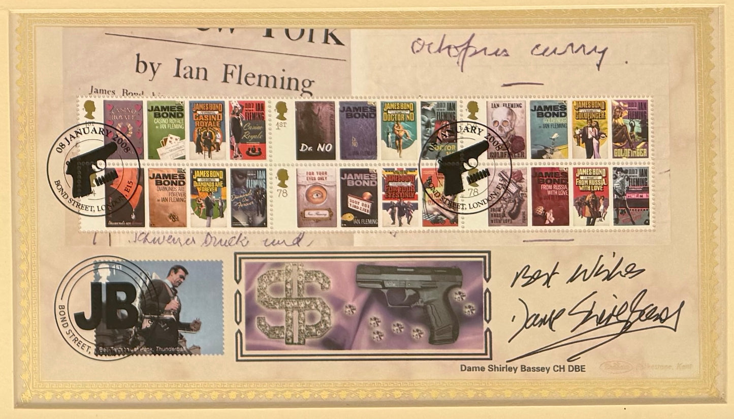 Shirley Bassey, Hand Signed Original 'James Bond 007' FDC First Day Cover