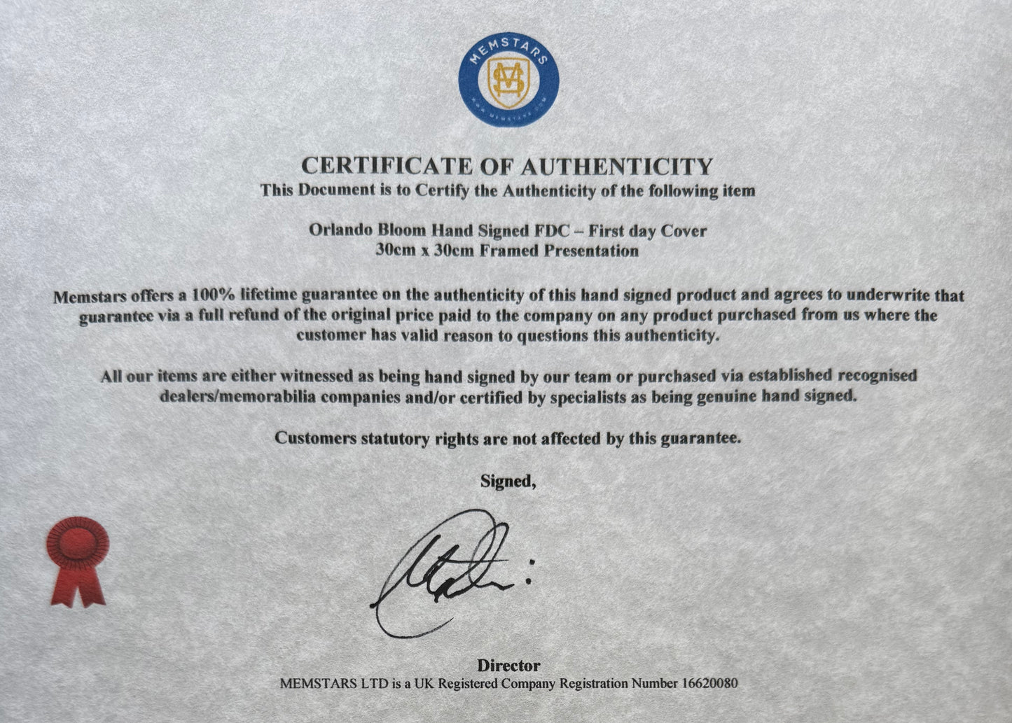 Orlando Bloom Hand Signed 'New York World Stamp Show' First Day Cover, FDC, & COA