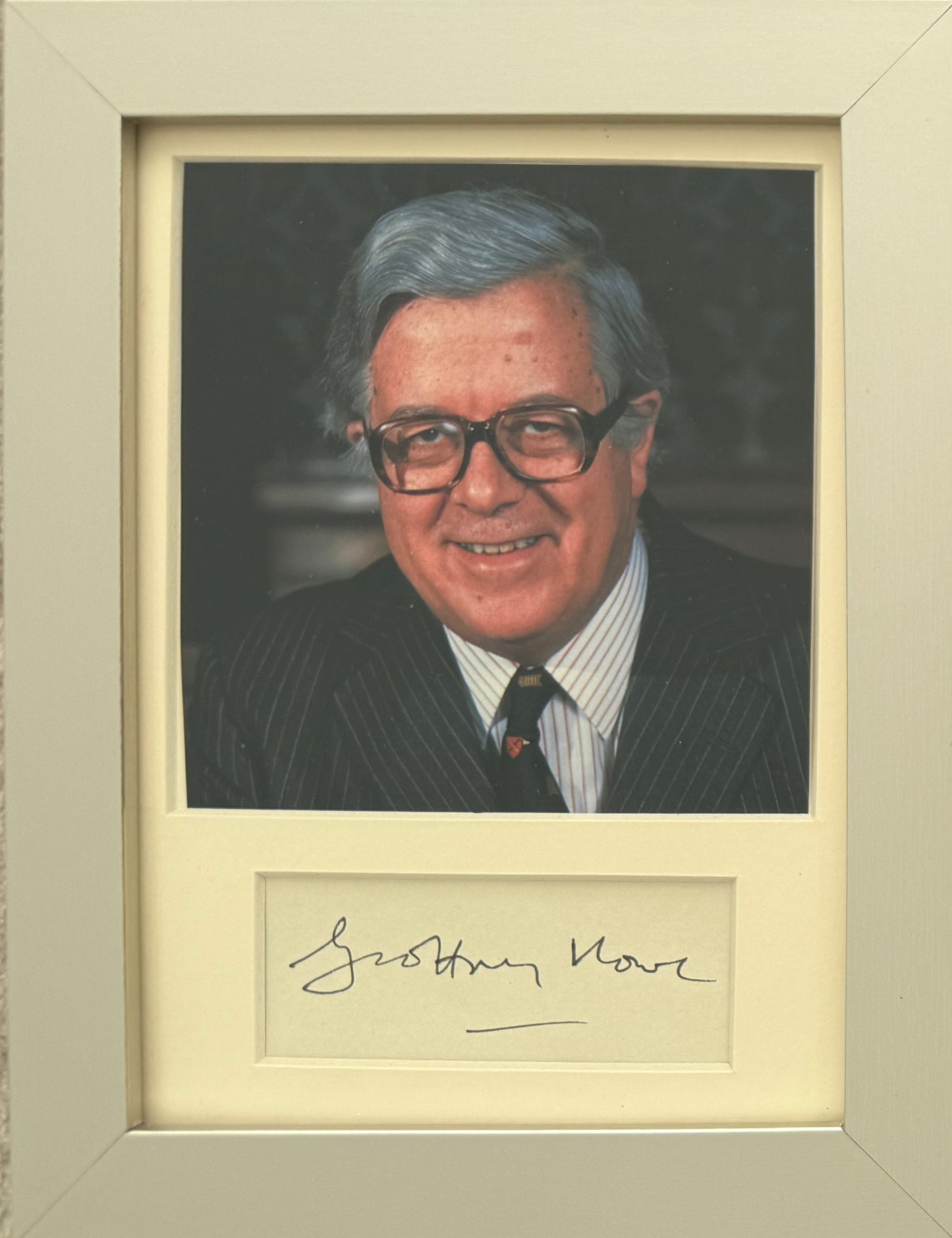 Geoffrey Howe, Former Deputy Prime Minister, Hand Signed Card, With Photo & COA
