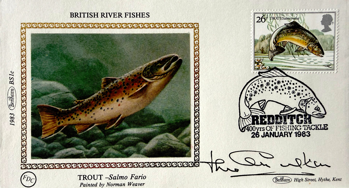 Jack Charlton, England Football Legend, Hand Signed 'British Fishes' First Day Cover, FDC