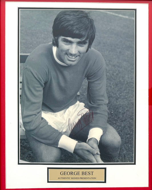 George Best, Manchester United Legend, Stunning Hand Signed Photo & COA