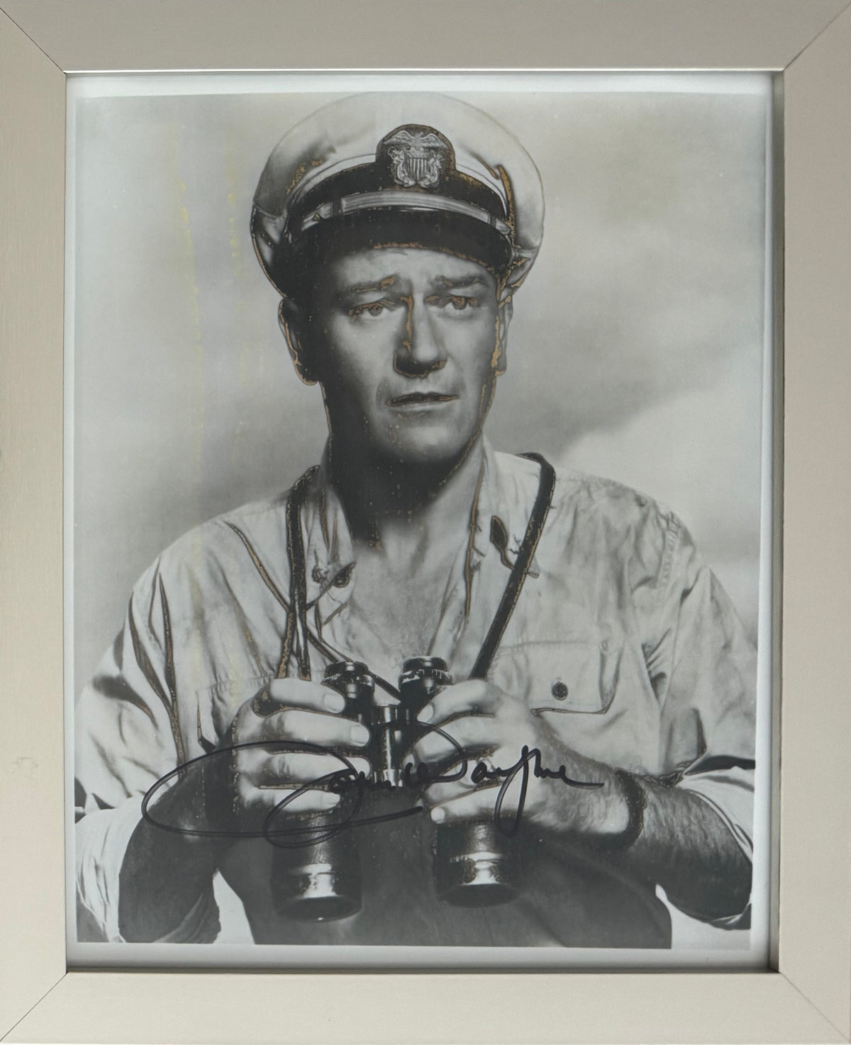 John Wayne, Hand Signed Framed 25cm x 20cm Original 'They Were Expendable' Photo & COA
